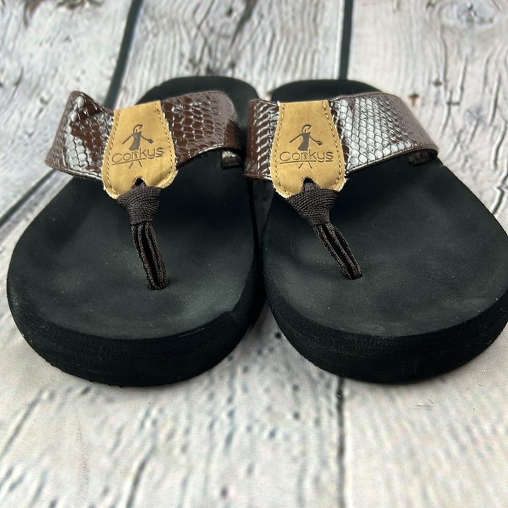 CORKYS ROYAL Brown Thong Slip On Soft Flip Flop Sandals - Picture 13 of 17